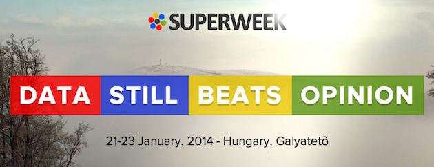 Superweek logo & motto Data Still Beats Opinion