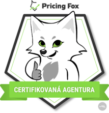 Logo certifikovanej agentúry Pricing Fox s obrázkom usmievajúcej sa líšky s palcom hore.
