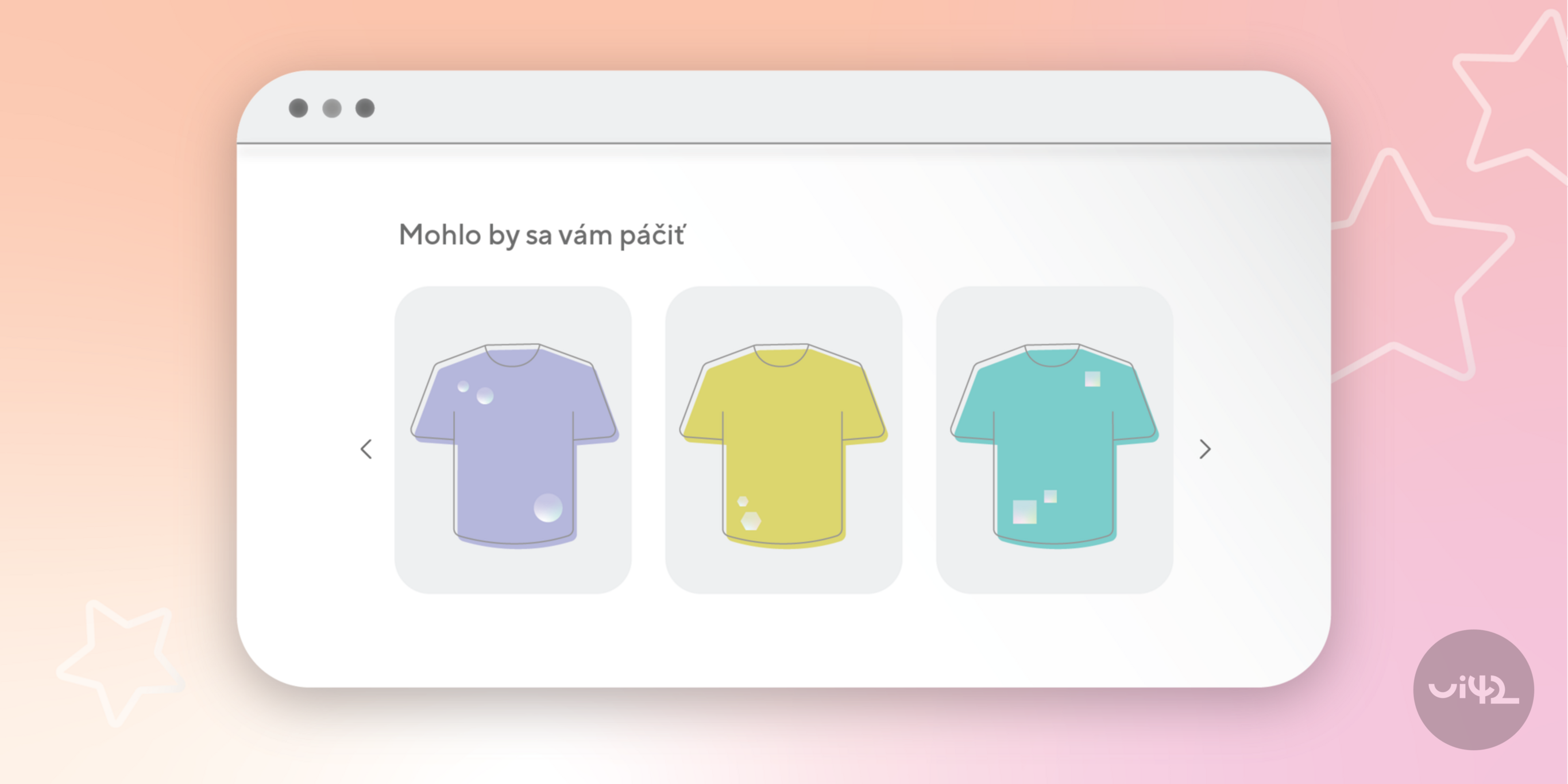 Náhľad produktov tričiek na webovej stránke s odporúčanými položkami.