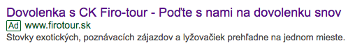 Reklama Google Ads na dovolenku s CK Firo-tour